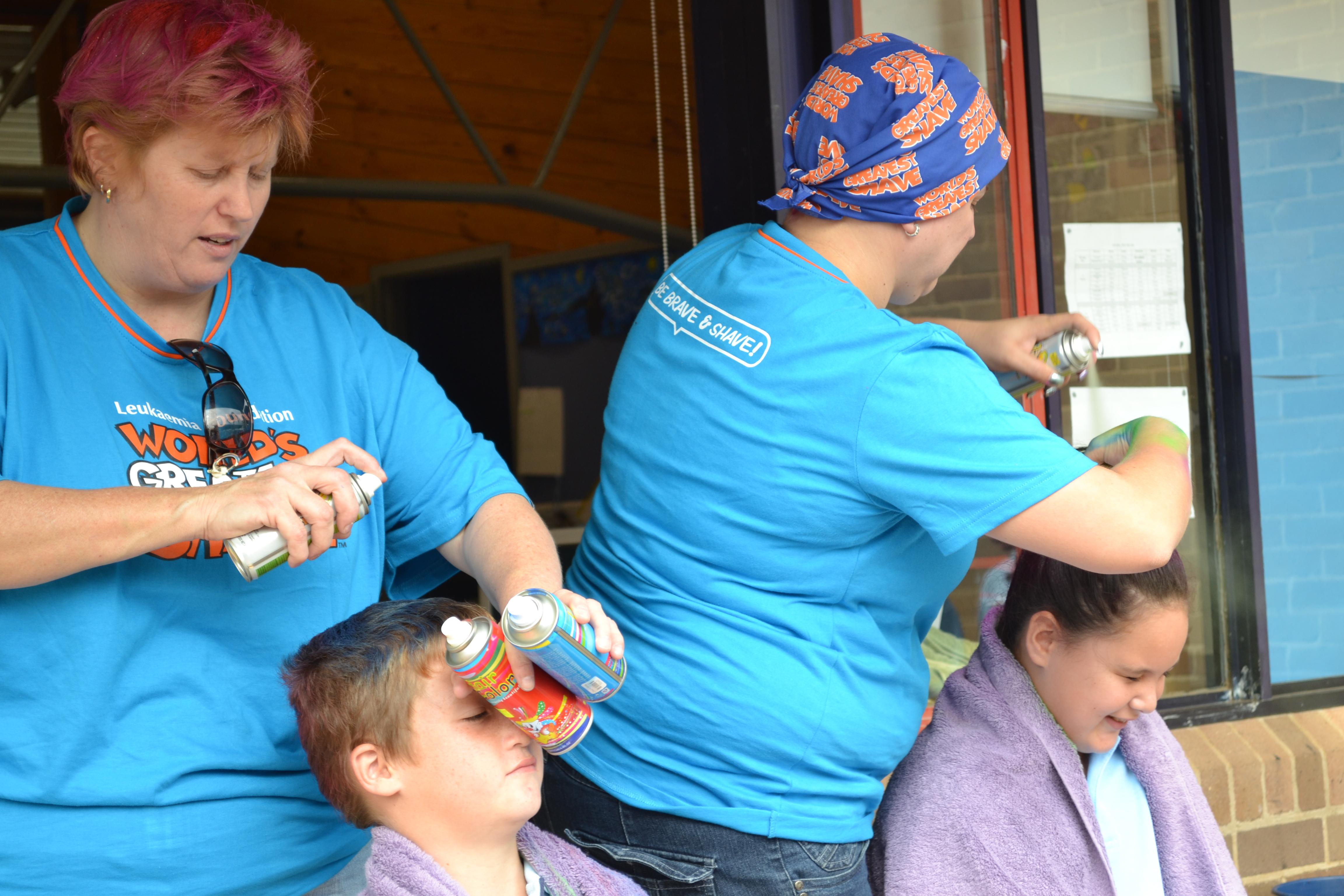 students have their hair coloured